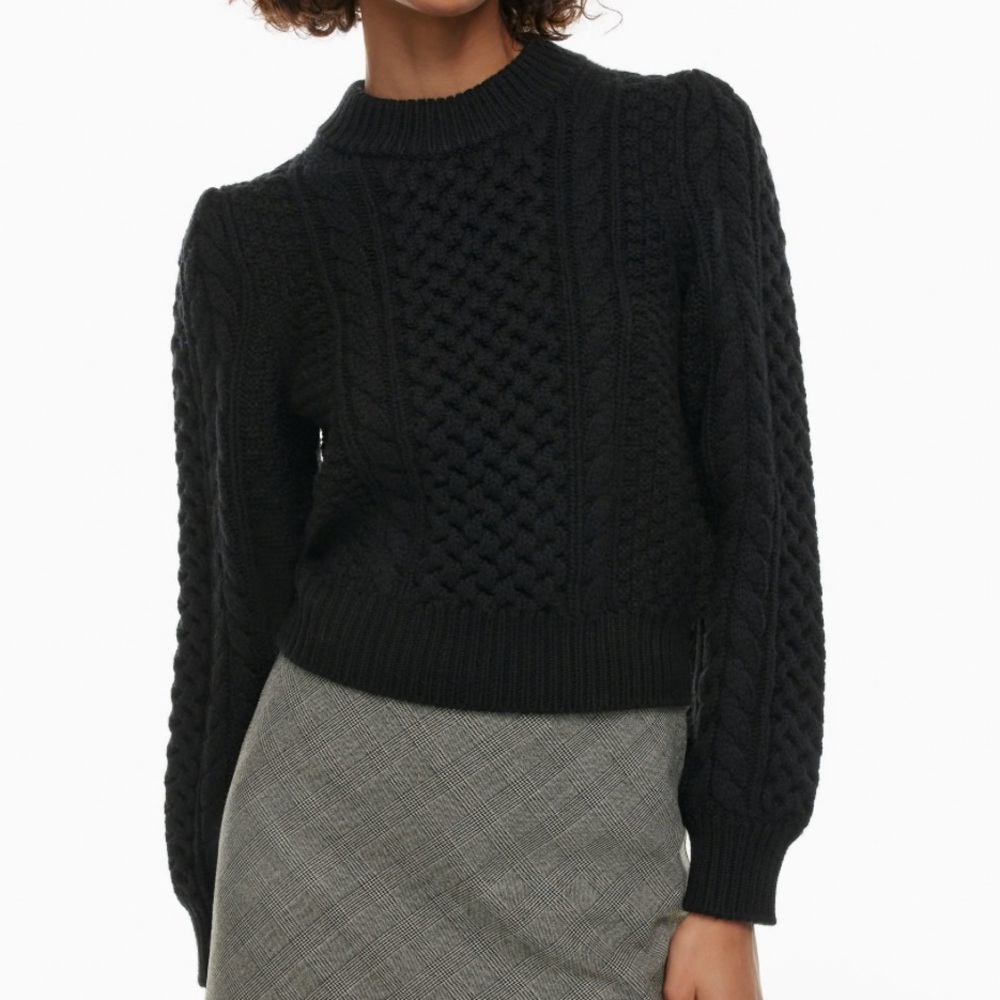 Wilfred Black Cable Knit Sweater